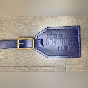Portland Leather Goods Electric Blue Luggage Tag…And So the Adventure Begins!
